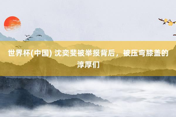 世界杯(中國) 沈奕斐被舉報(bào)背后，被壓彎膝蓋的淳厚們